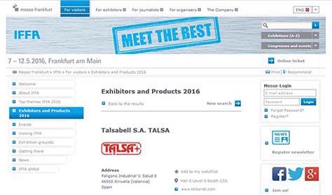 Talsa lors du prochain Salon IFFA Frankfurt